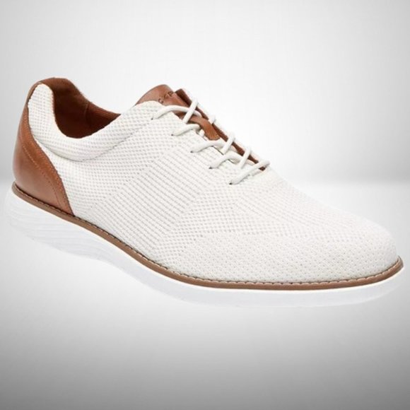 ROCKPORT GARETT MESH LACEUP WHITE W/TAN SNEAKERS / SHOES / OXFORD - Picture 8 of 13